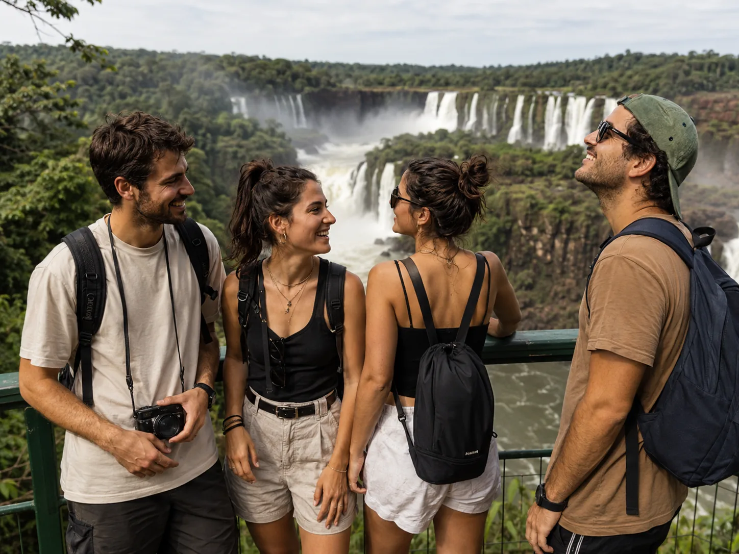Grupo ante las cataratas de Iguazú
